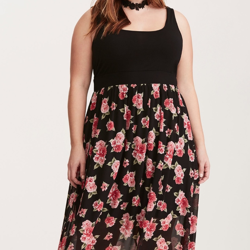 Torrid Floral Chiffon Skirt Maxi Dress Size 1x